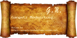 Gangetz Modesztusz névjegykártya